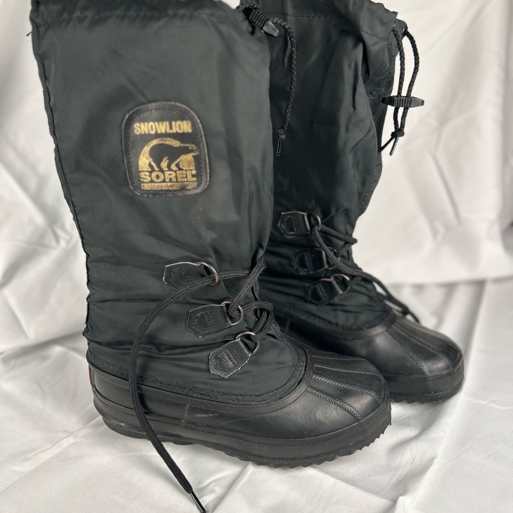 Sorel Snowlion Black Winter Rain Boots